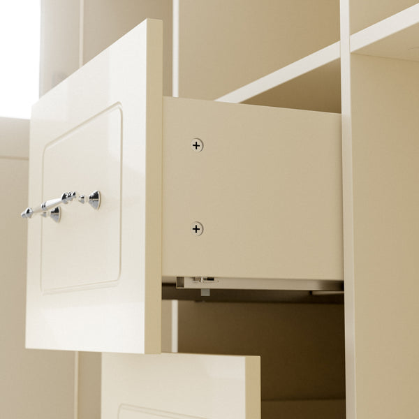 Arched Display Cabinet with Mixed Storage and Integrated Lighting
