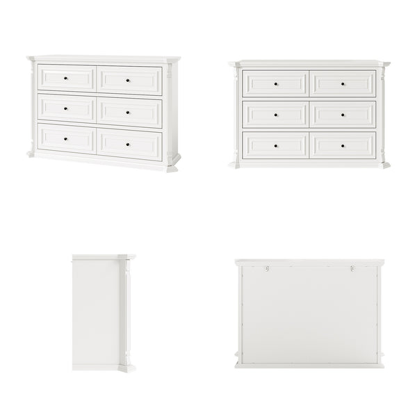 6-Drawer Modern Dresser with Fluted Details