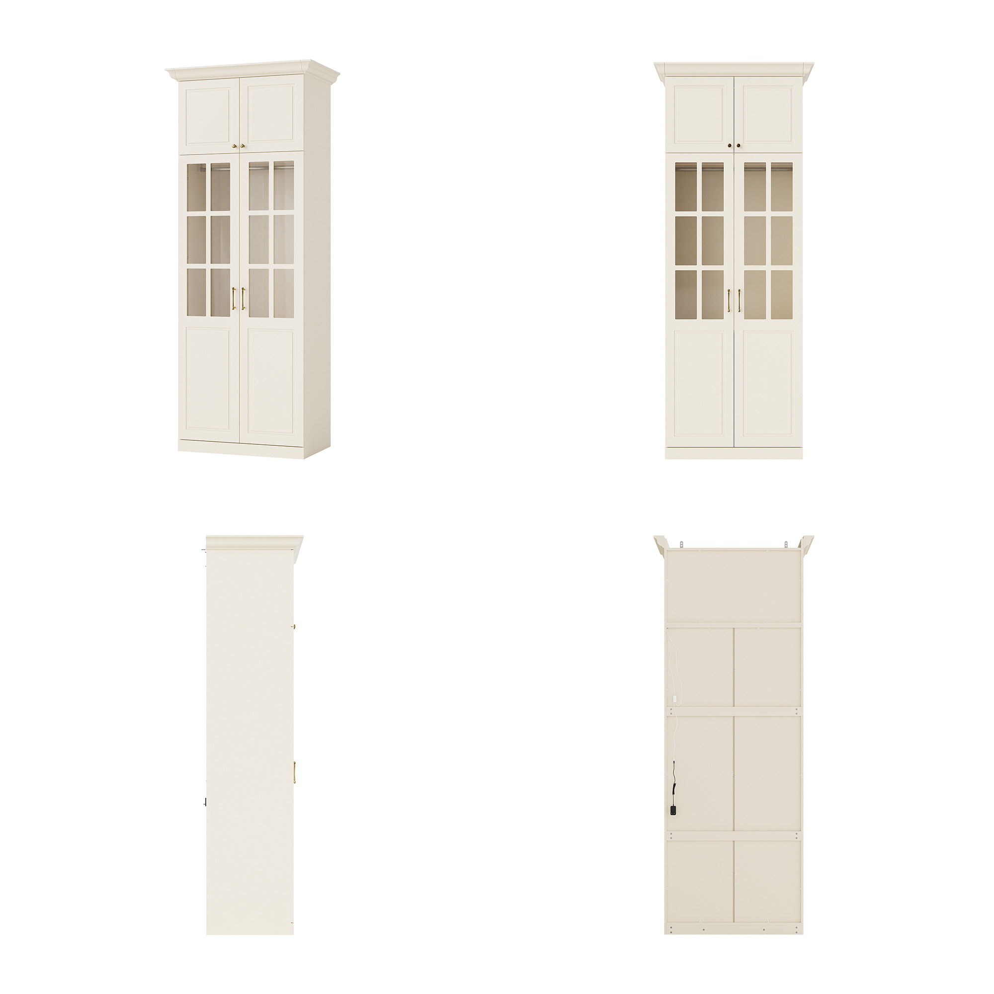 Vestia 4-Door Wardrobe Closet with Pants Rack