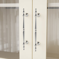Arched Display Cabinet with Glass Doors and Integrated Lighting