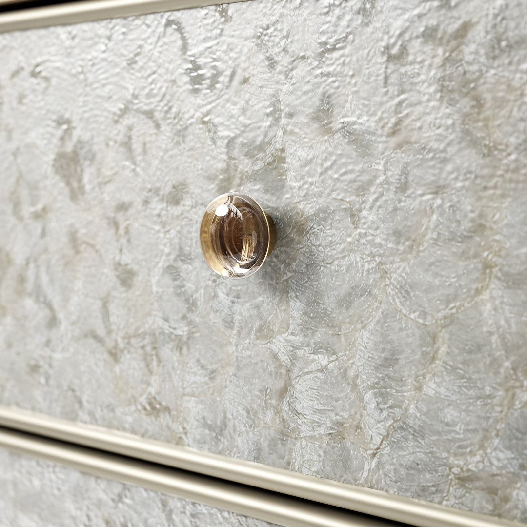 Nacre 5-Drawer Chest with Marble-Style Top