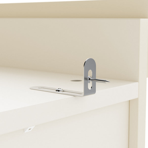 Arched Display Cabinet with Open Shelving, Drawers and Integrated Lighting