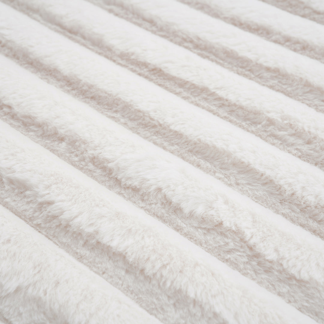 Oversized Modern Lounge Chaise Sofa Bed With Plush Faux Fur Upholstery And Pillow Set