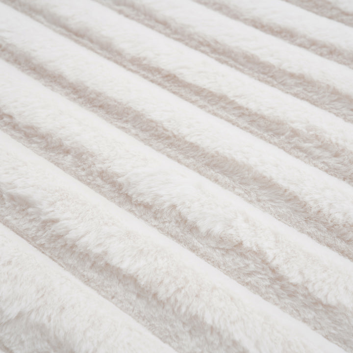 Oversized Modern Lounge Chaise Sofa Bed With Plush Faux Fur Upholstery And Pillow Set