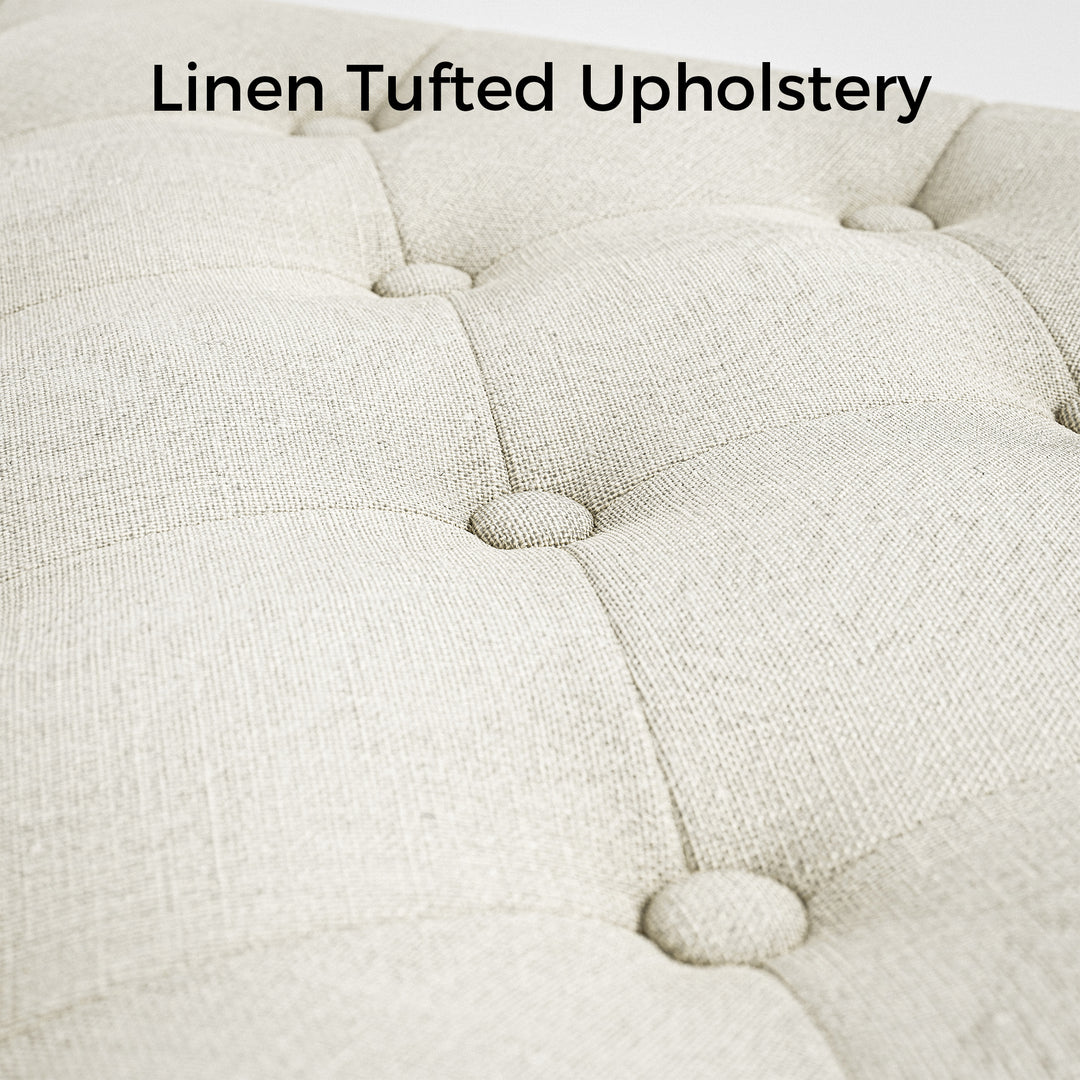 Upholstered Round Coffee Table with Open Shelf Base