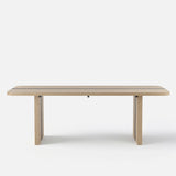 Rounded Edge Wood Grain Dining Table with Metal Frame