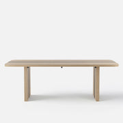 Rounded Edge Wood Grain Dining Table with Metal Frame