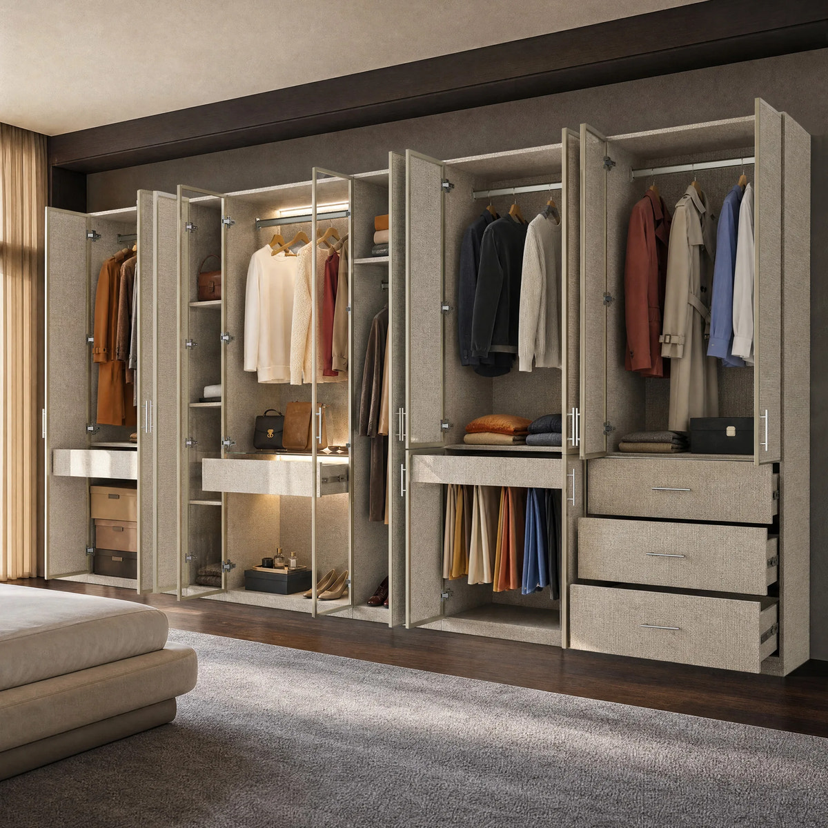 Tela Full Wall Wardrobe System
