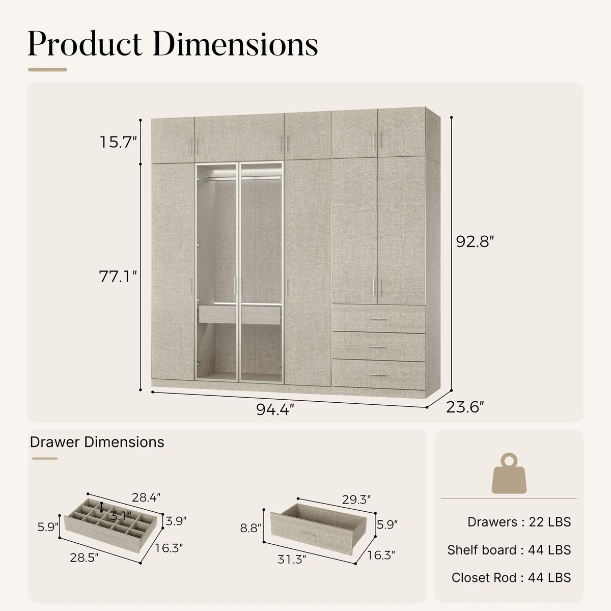Tela Classic Display & Storage Wardrobe Set