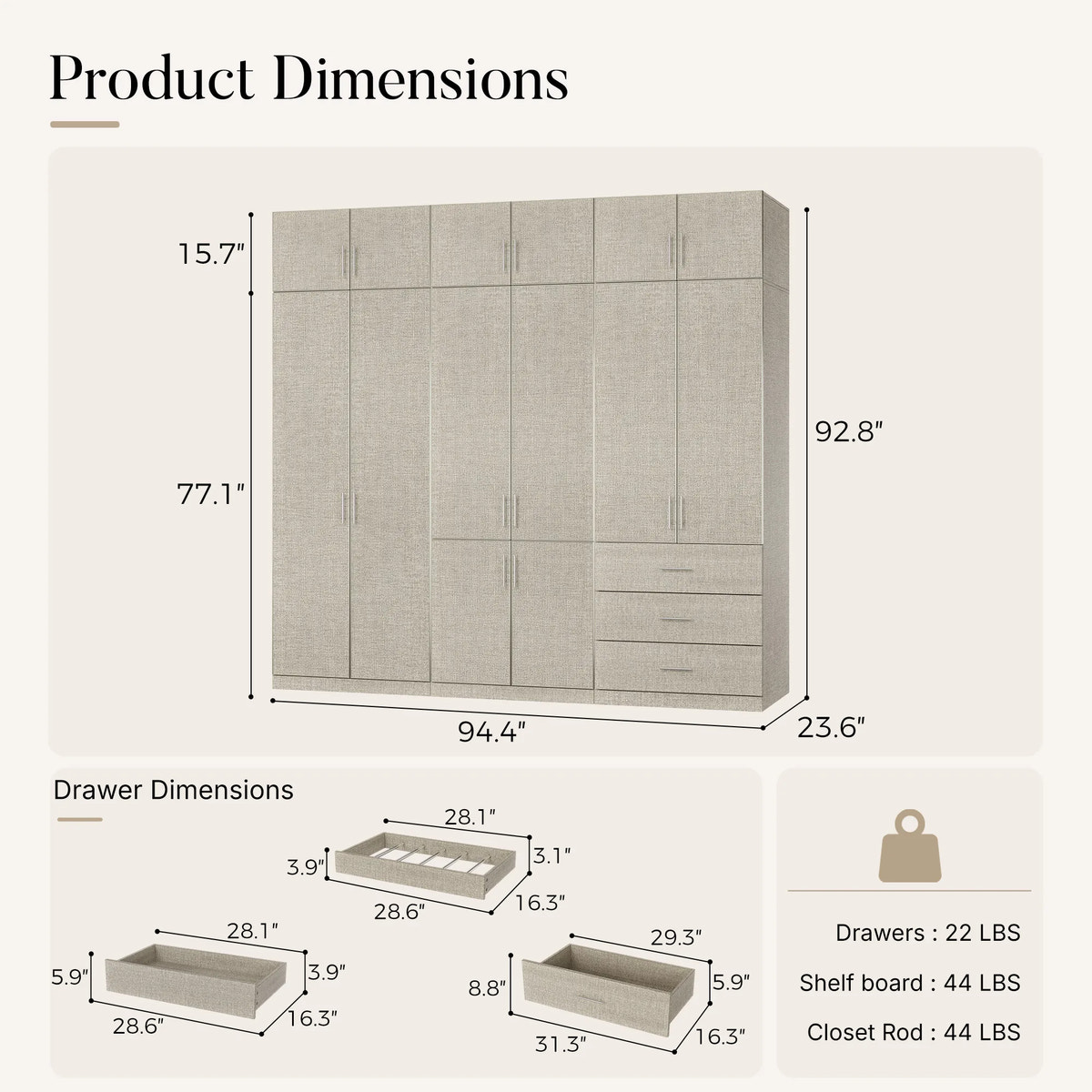 Tela Classic Storage Wardrobe Closet System