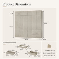 Tela Classic Storage Wardrobe Closet System