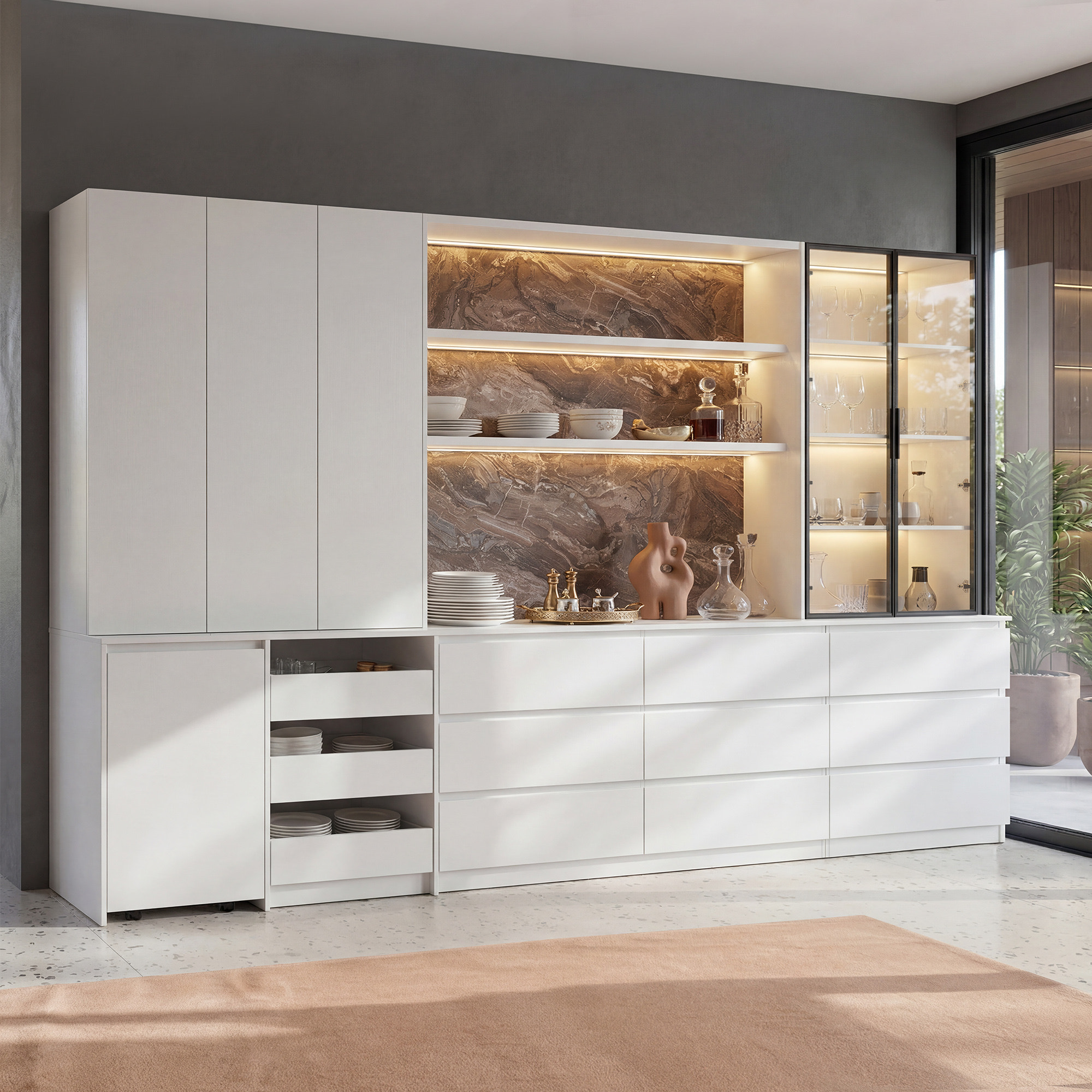 Modern Luxe Pantry Storage Wall System
