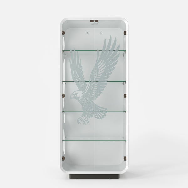 5-Tier Glass Display Cabinet with LED Light