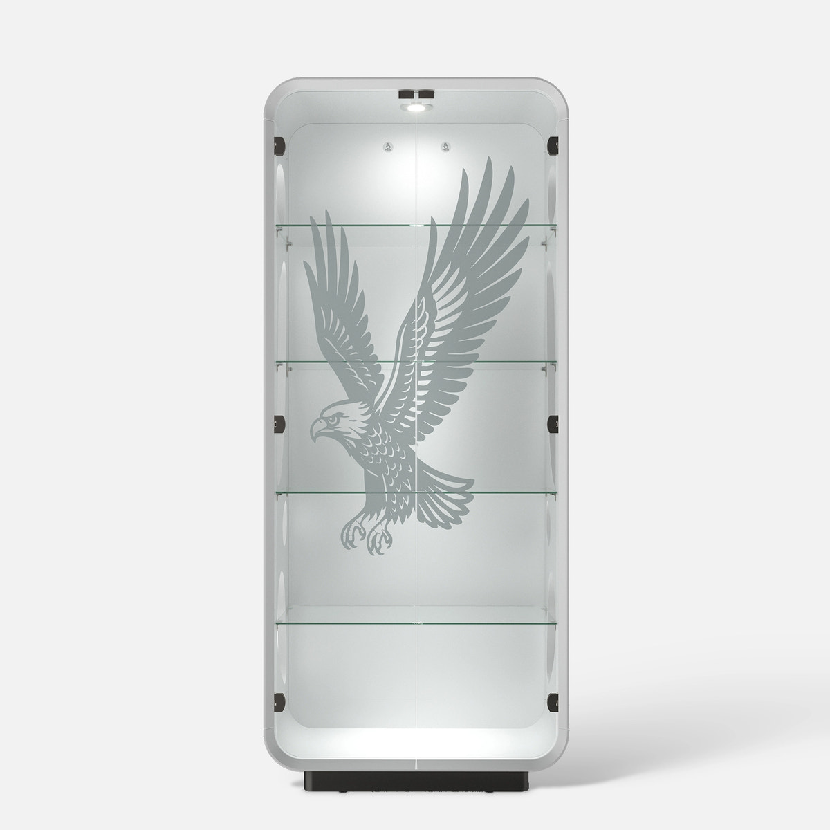 5-Tier Glass Display Cabinet with LED Light