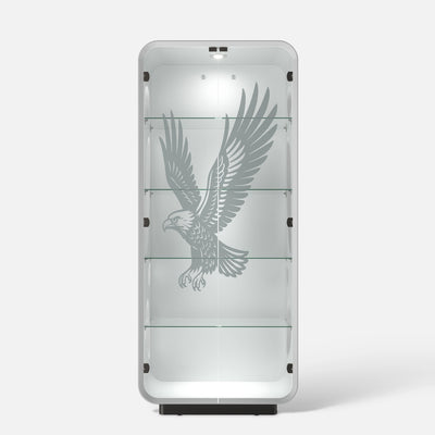 5-Tier Glass Display Cabinet with LED Light