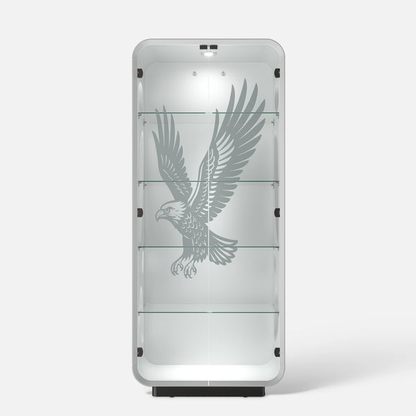 5-Tier Glass Display Cabinet with LED Light