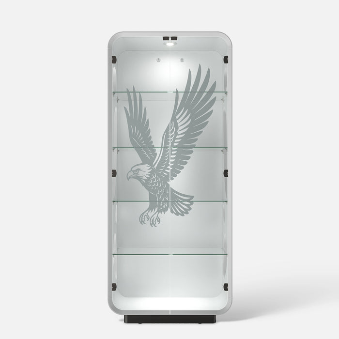 5-Tier Glass Display Cabinet with LED Light