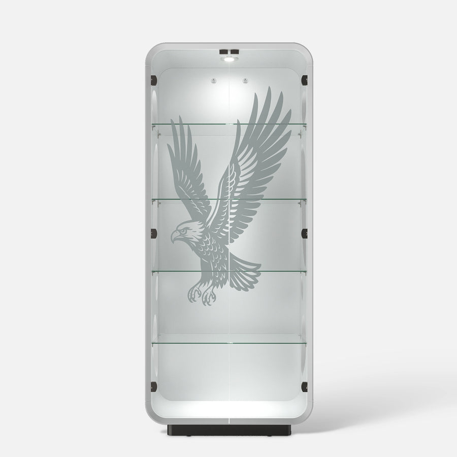 5-Tier Glass Display Cabinet with LED Light