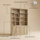 Bookcase with Rolling Ladder and Storage Cabinets