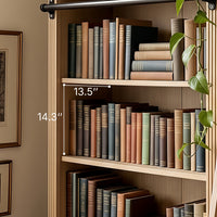 Bookcase with Rolling Ladder and Storage Cabinets