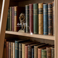 Bookcase with Rolling Ladder and Storage Cabinets