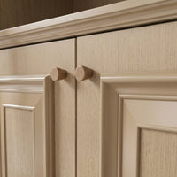 Bookcase with Rolling Ladder and Storage Cabinets