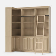 Ladder Bookcase Wall Unit with Corner Cabinet