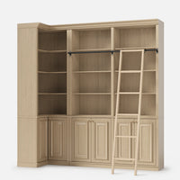 Ladder Bookcase Wall Unit with Corner Cabinet