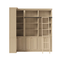 Ladder Bookcase Wall Unit with Corner Cabinet