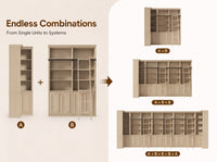 Ladder Bookcase Wall Unit with Corner Cabinet