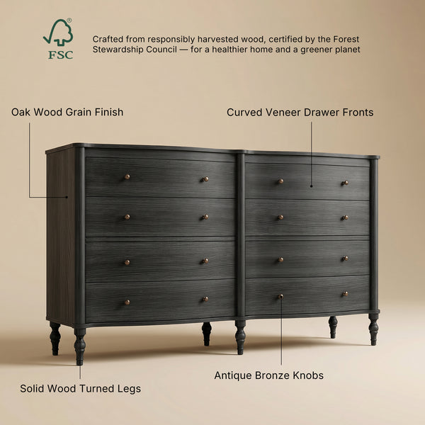 Curva 8-Drawer Double Dresser