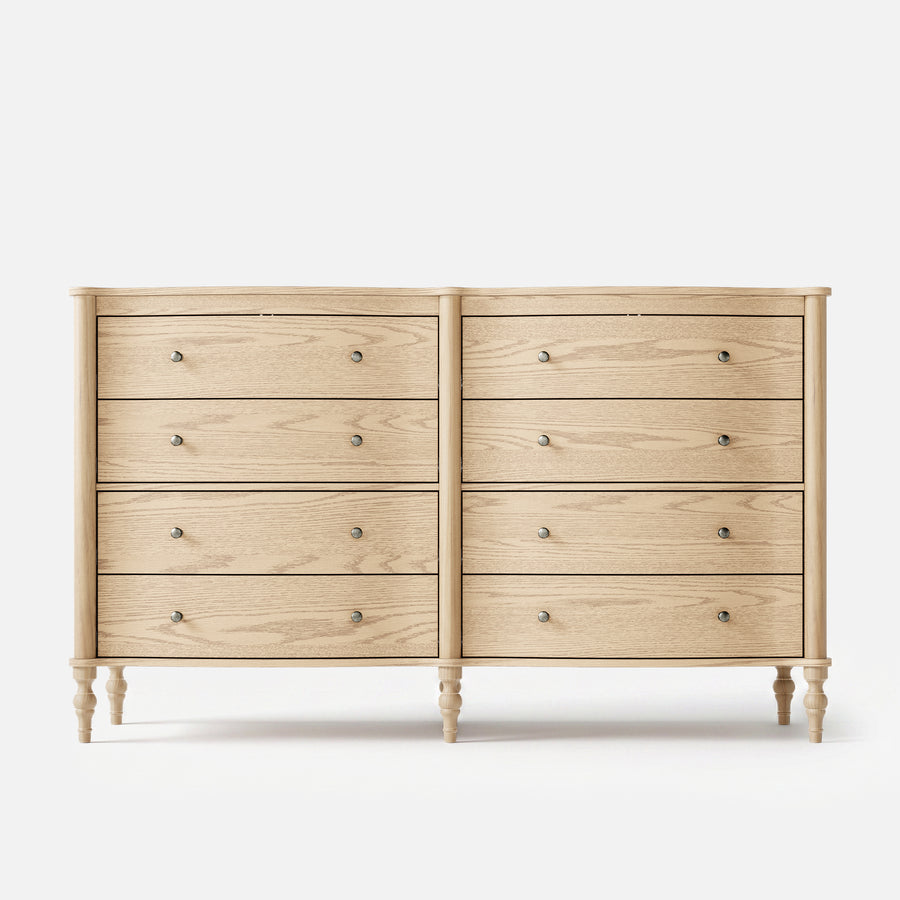 Curva 8-Drawer Double Dresser-Natural