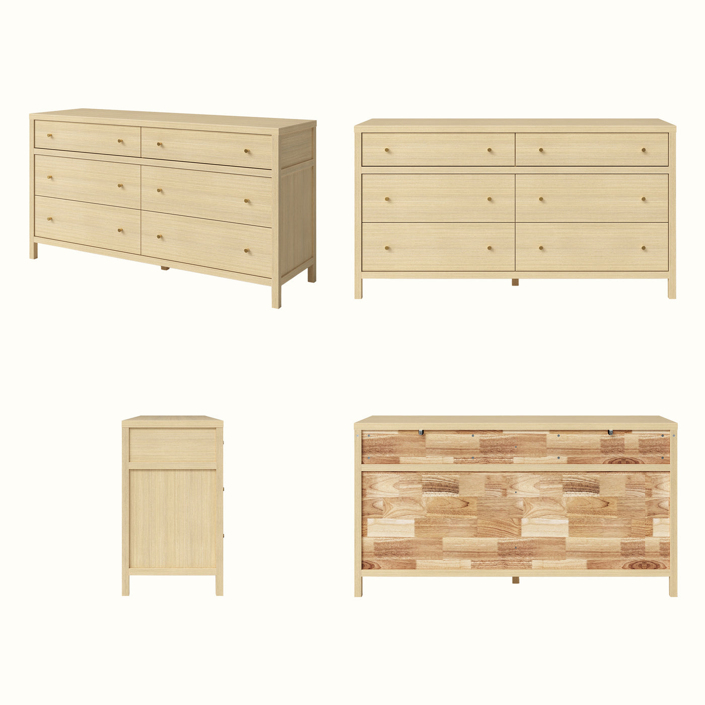 Storage Cabinet with Flip-Down Doors and 4 Drawers