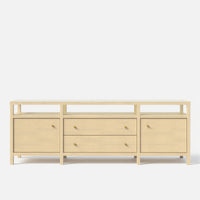 Storage Cabinet with Open Shelf, Drawers and Double Cabinets