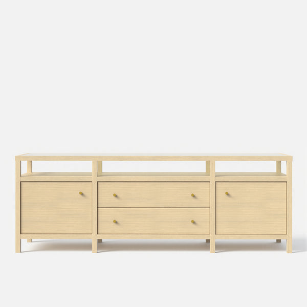 Storage Cabinet with Open Shelf, Drawers and Double Cabinets