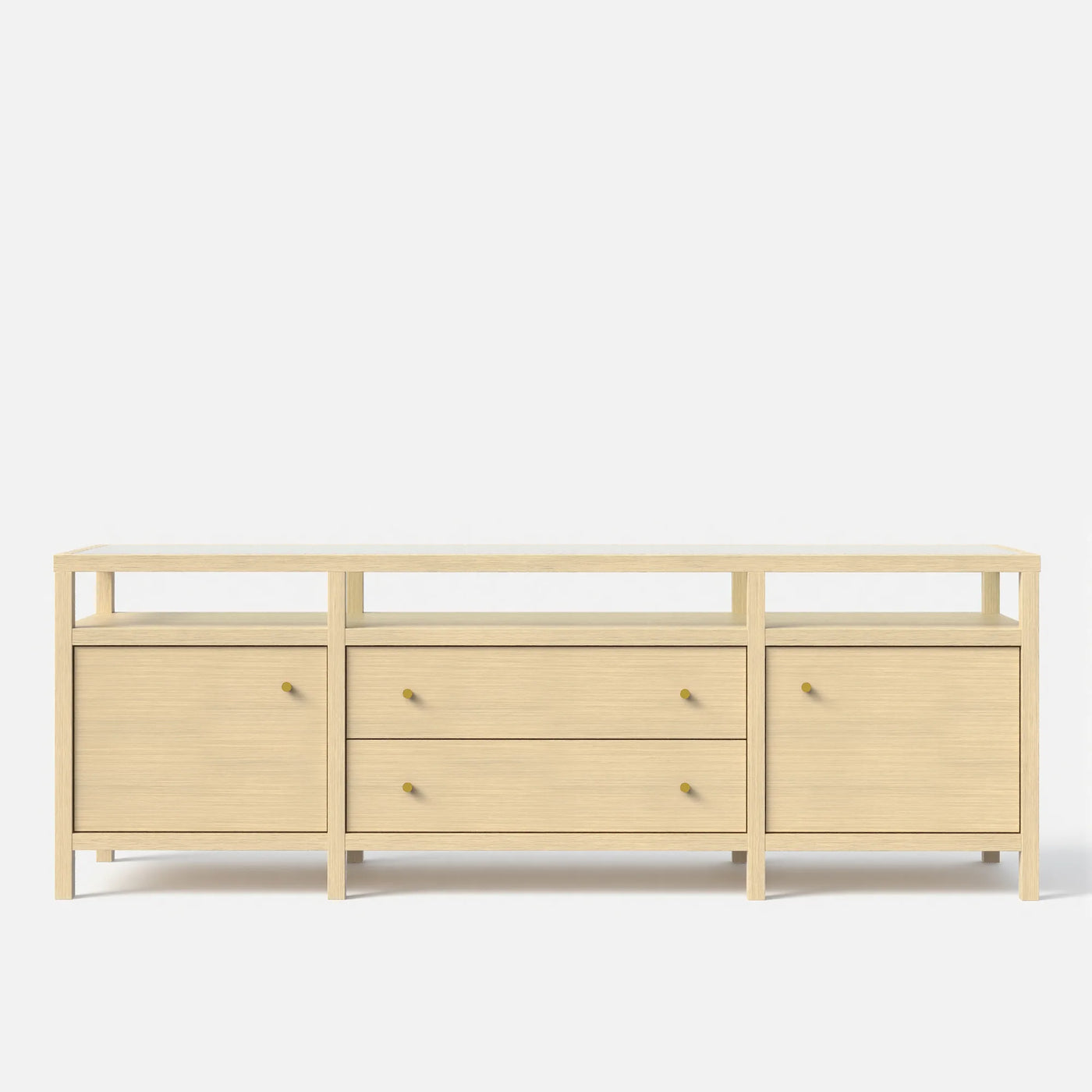Storage Cabinet with Open Shelf, Drawers and Double Cabinets