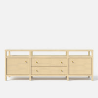 Storage Cabinet with Open Shelf, Drawers and Double Cabinets