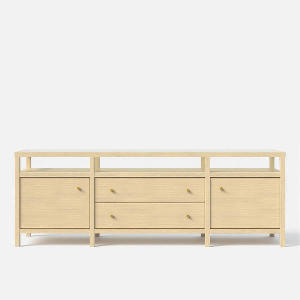 Storage Cabinet with Open Shelf, Drawers and Double Cabinets