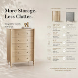 Curva 5-Drawer Chest-Natural