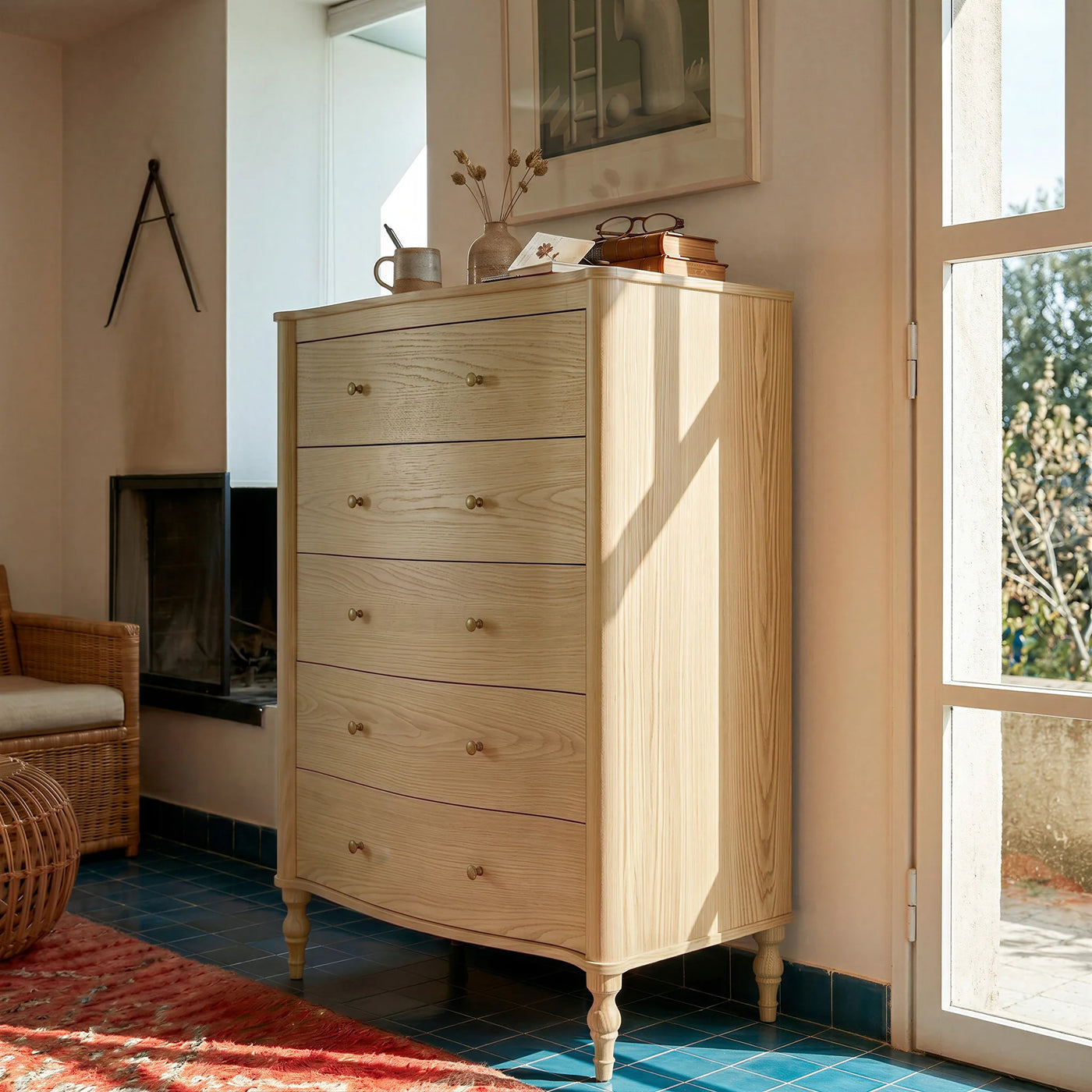 Curva 5-Drawer Chest-Natural