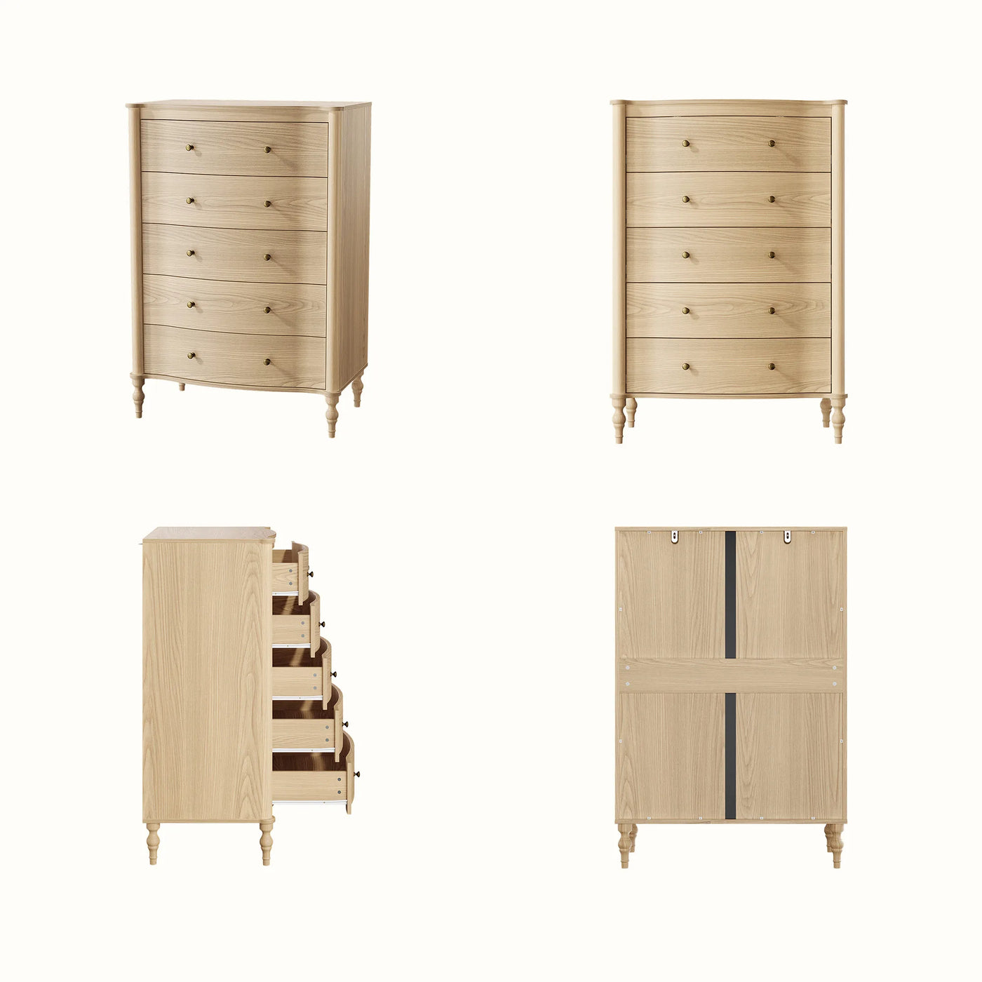 Curva 5-Drawer Chest-Natural