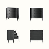 Curva 3-Drawer Nightstand-Black