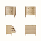 Curva 3-Drawer Nightstand Set of 2-Natural