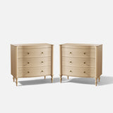 Curva 3-Drawer Nightstand Set of 2-Natural
