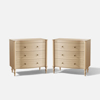 Curva 3-Drawer Nightstand Set of 2-Natural