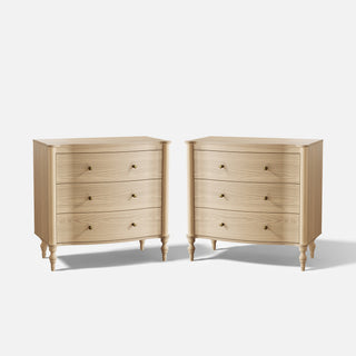 Curva 3-Drawer Nightstand Set of 2-Natural
