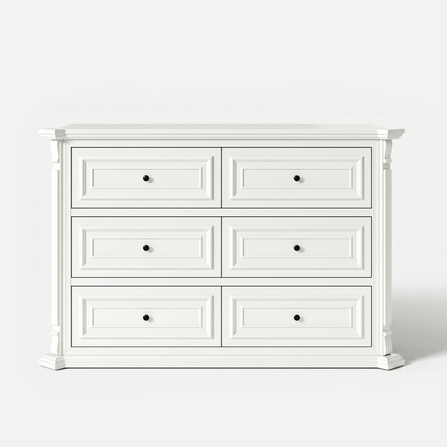 6-Drawer Modern Dresser with Fluted Details
