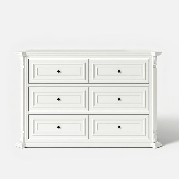 6-Drawer Modern Dresser with Fluted Details