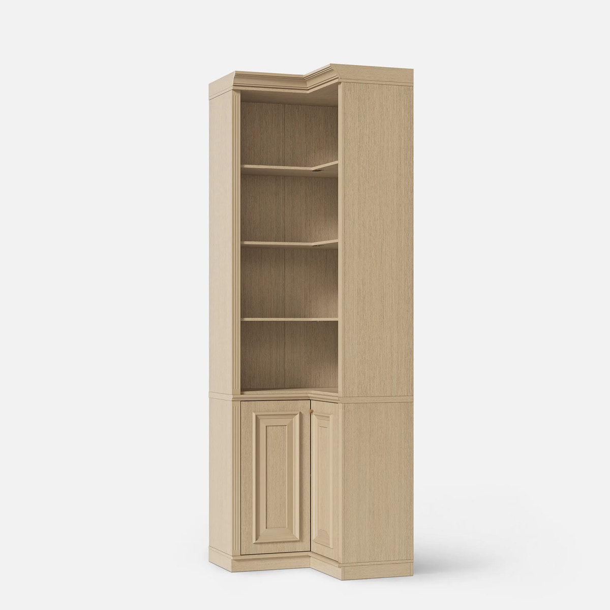 Tall Corner Cabinet with 4-Tier Open Shelves