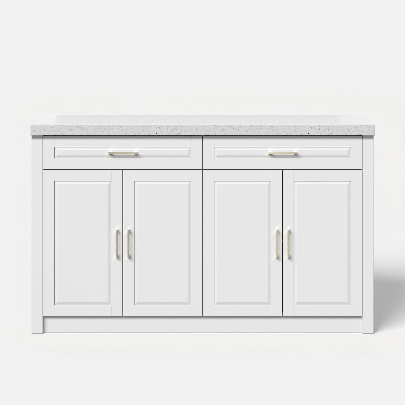 Modern Double-Sided Kitchen Island with Storage and Seating Space-White